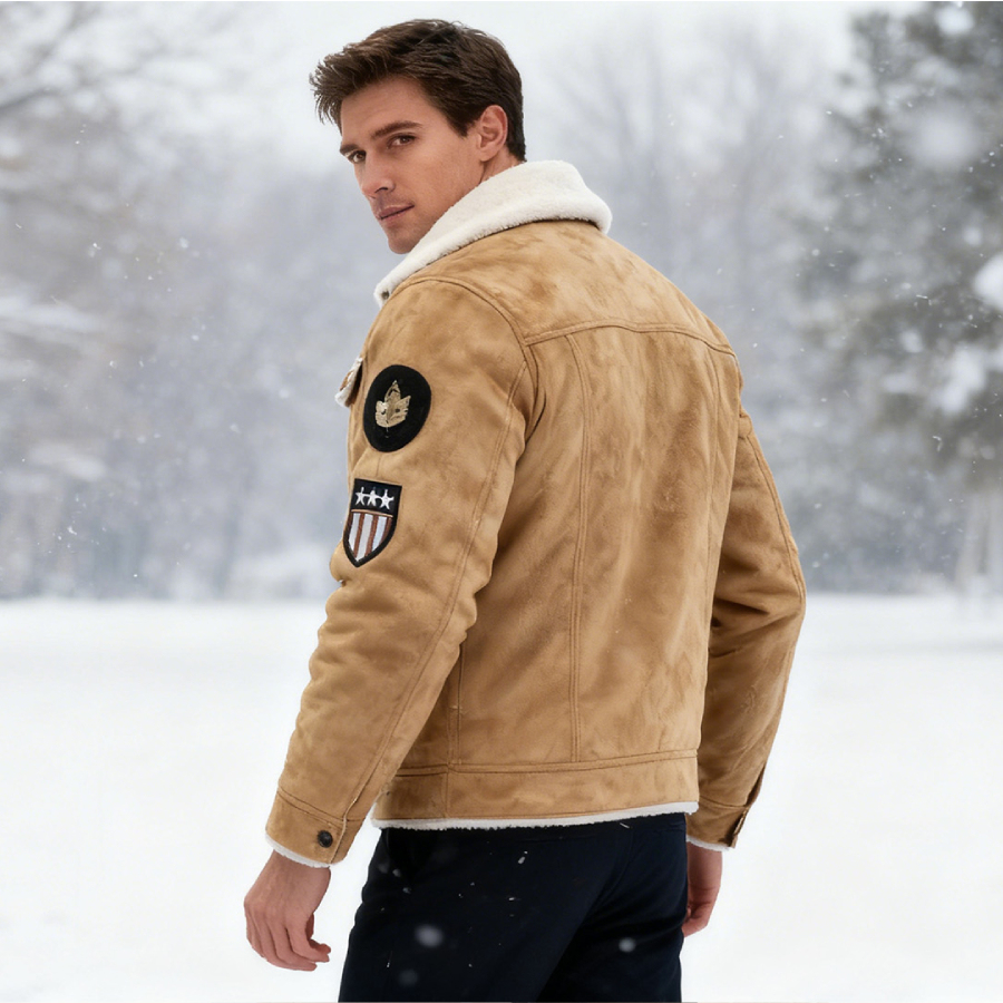 Harroom™ - 2025 New Men’s Slim-Fit Faux Shearling Suede Jacket with Warm Fleece Lining