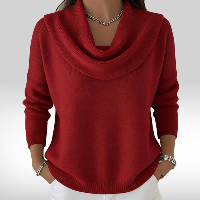 Last Day 70% Off - Elegant 80s Shawl Collar Solid Color Pullover Sweater Top