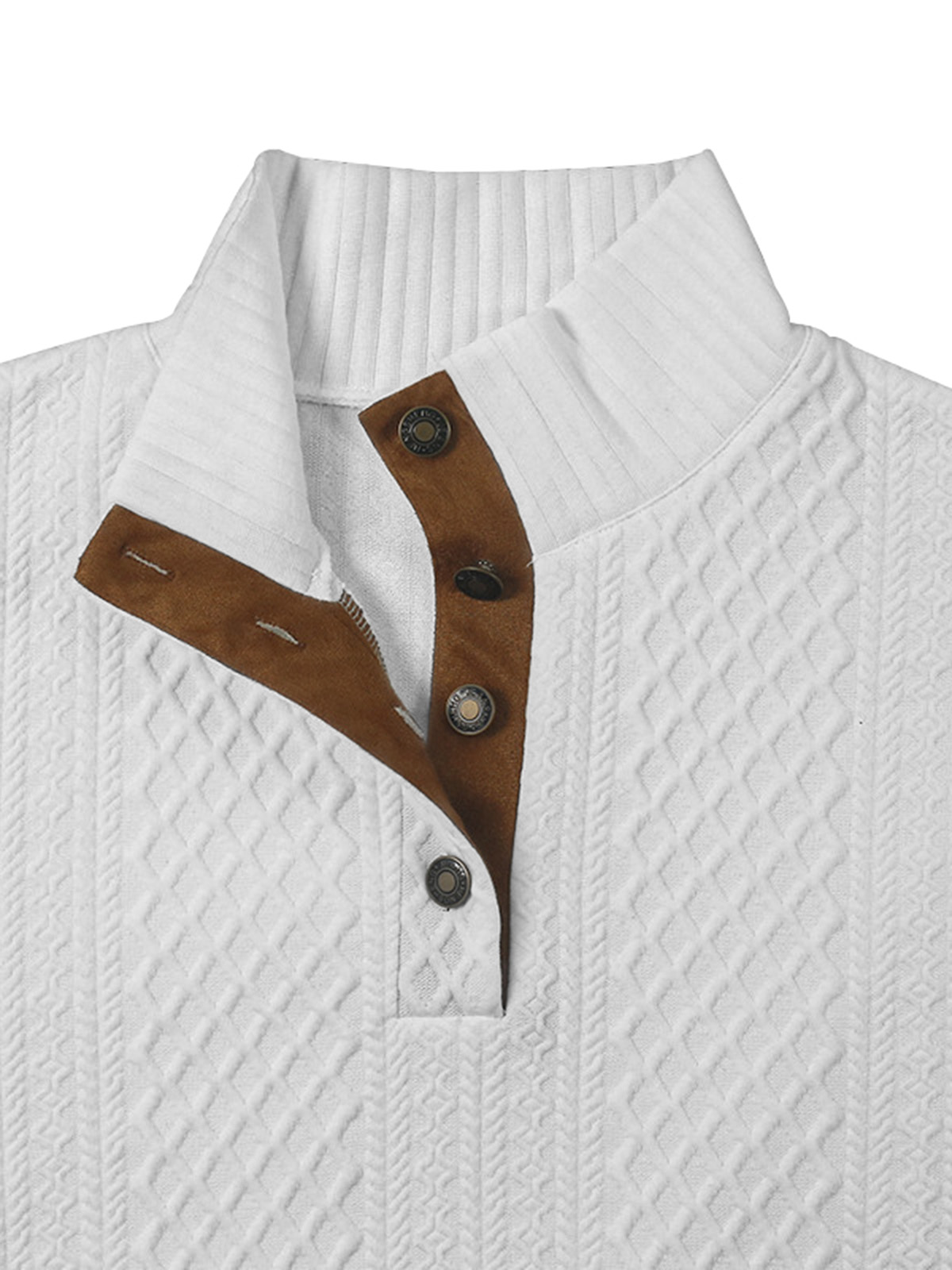 Autumn And Winter Jacquard Slim-fit Stand-collar Long-sleeved Pullover Sweatshirt