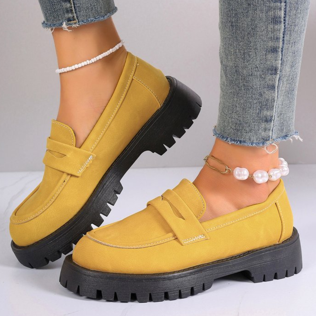 CMF Women Orthopedic Shoes Comfortable Arch-support Suede Light Casual Chunky Loafers