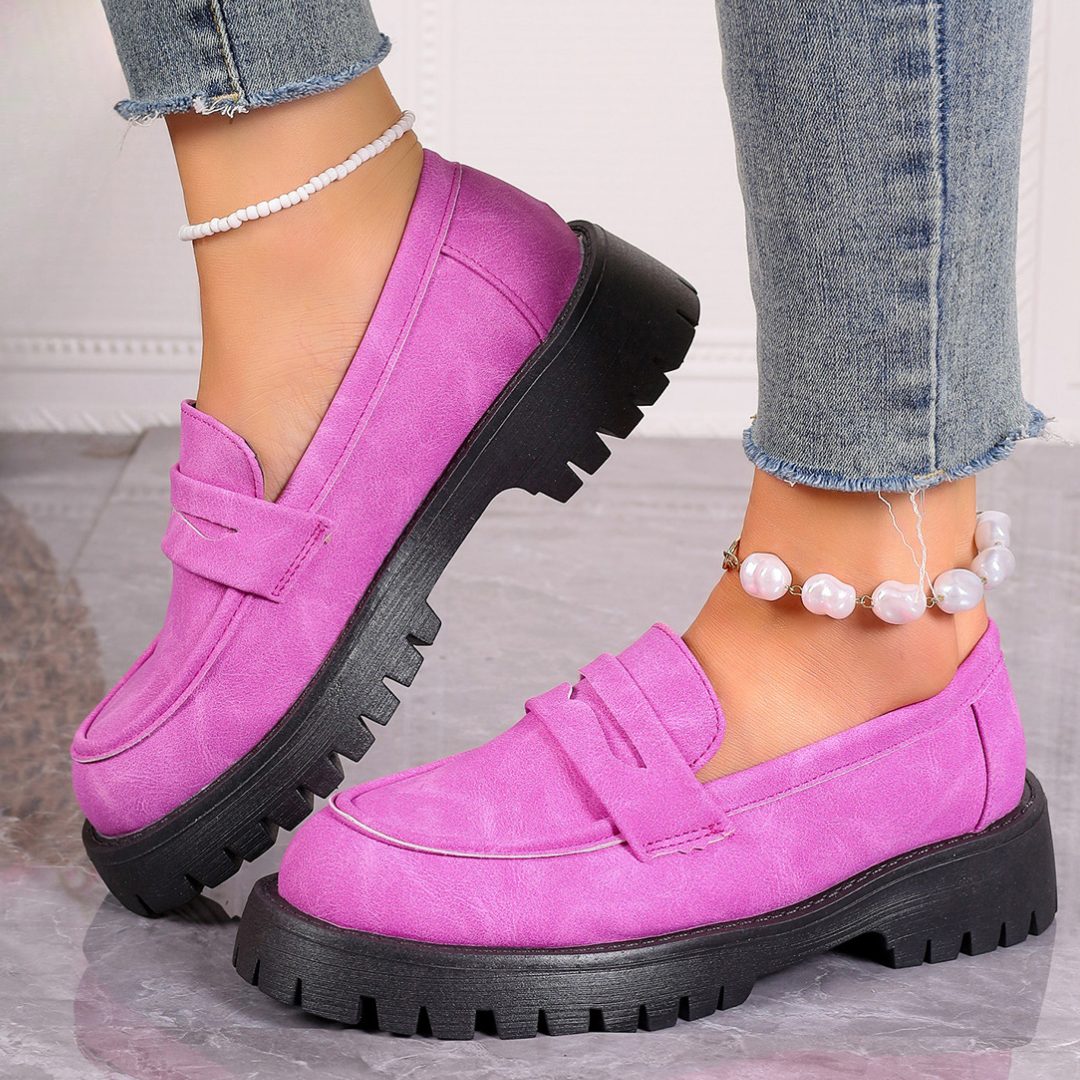 CMF Women Orthopedic Shoes Comfortable Arch-support Suede Light Casual Chunky Loafers