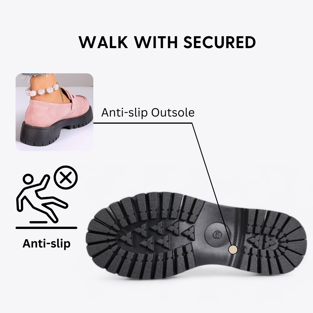 CMF Women Orthopedic Shoes Comfortable Arch-support Suede Light Casual Chunky Loafers