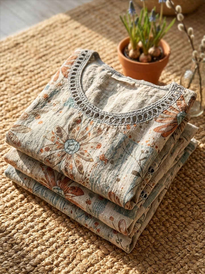 New Arrivals🔥 Women's Bohemian Timeless Floral Print Casual Hollow-out Top