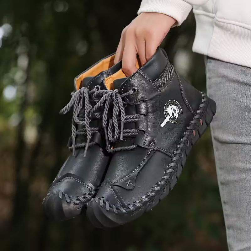 Men's Outdoor Orthopedic Casual Leather Boots - Comfortable for Walking & Driving