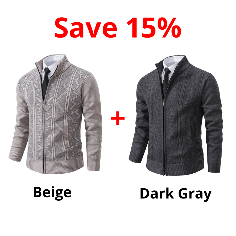 Men'S Knitted Top Slim High Neck Long Sleeve Sweater Cardigan Warm Coat Cardigan Mens Sweater Fall