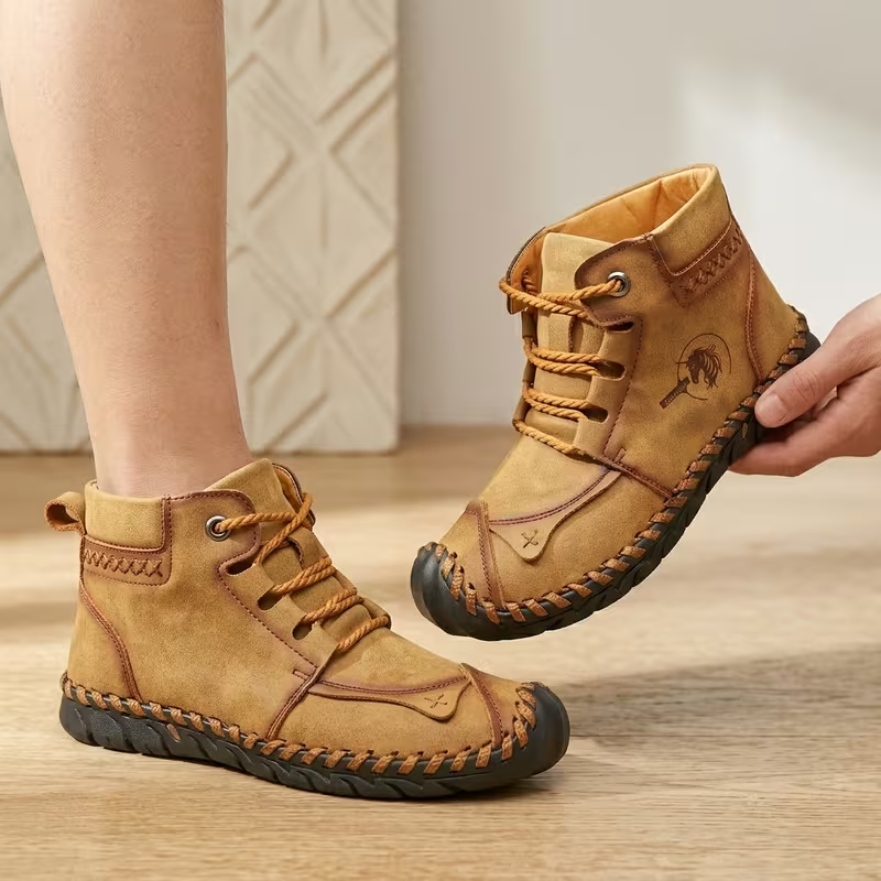 Men's Outdoor Orthopedic Casual Leather Boots - Comfortable for Walking & Driving