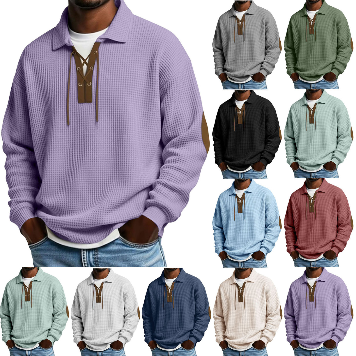 Men’s Fashion Loose-Fit Solid Color Sweatshirt – Sporty & Casual Top
