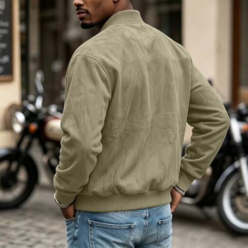 🔥HOT SALE — Men's Suede Stand-Collar Zip-Up Jacket