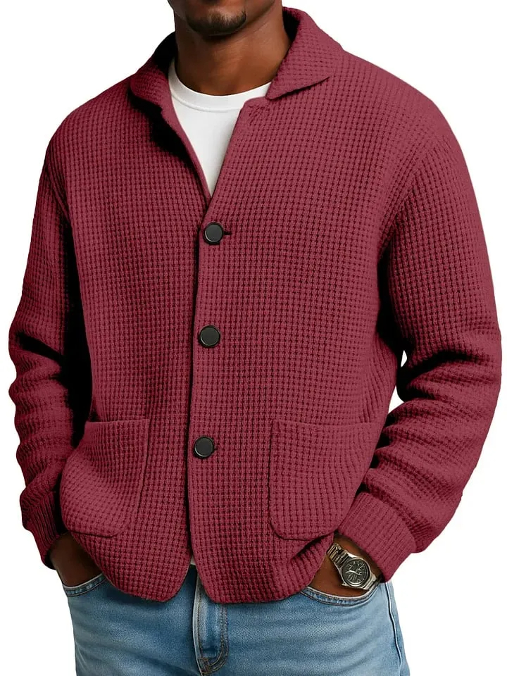 Men's Solid Color Knitted Stand Collar Casual Fashion Sweater