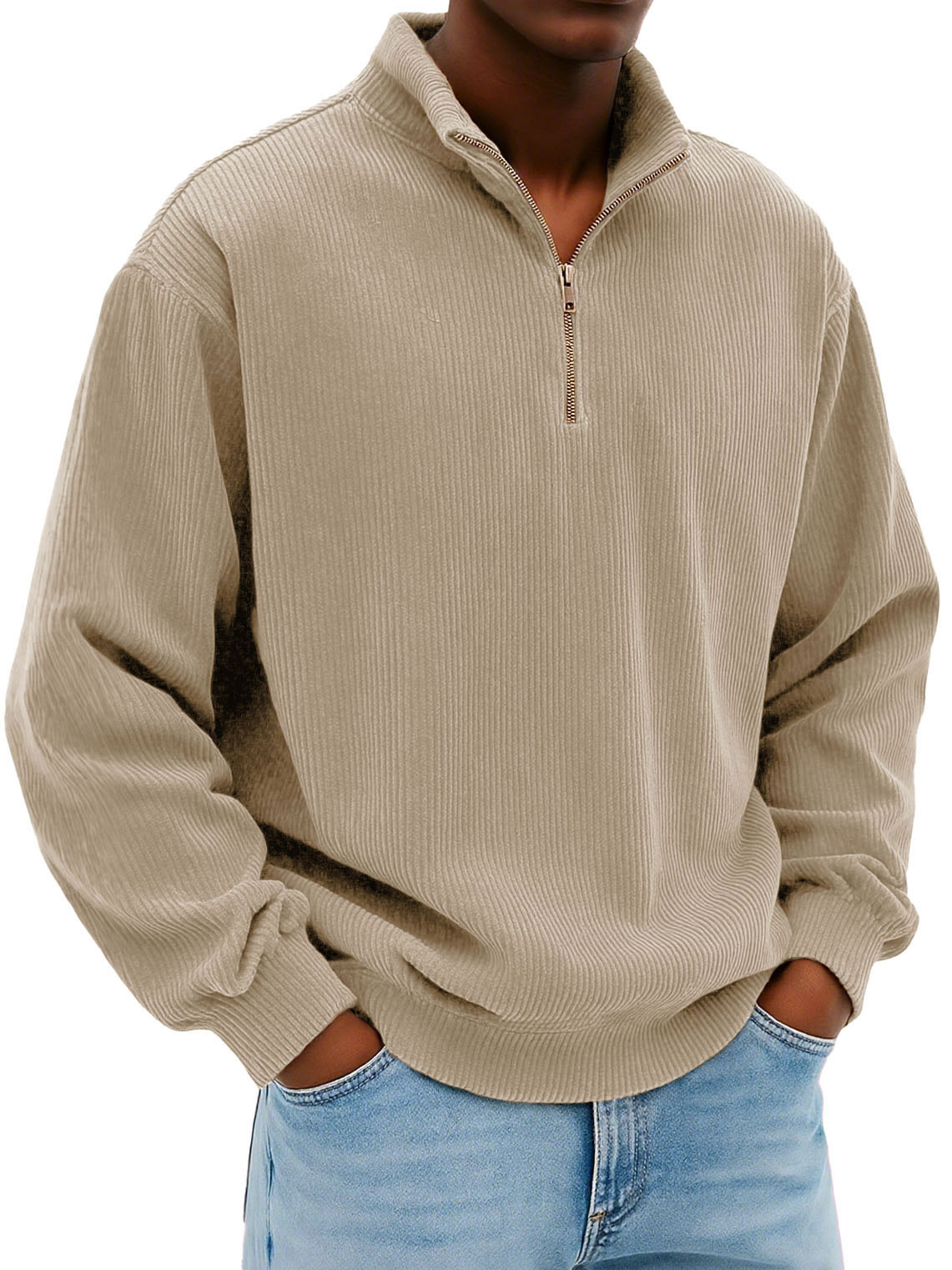 ❄️Winter Best-selling - 🔥Loose Strip Fabric Stand-up Collar Shirt