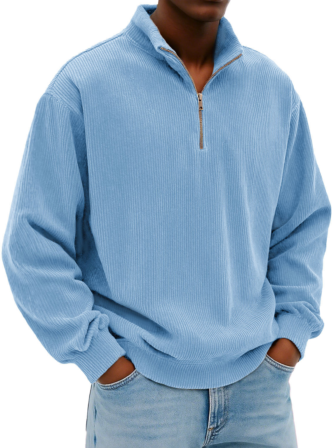 ❄️Winter Best-selling - 🔥Loose Strip Fabric Stand-up Collar Shirt