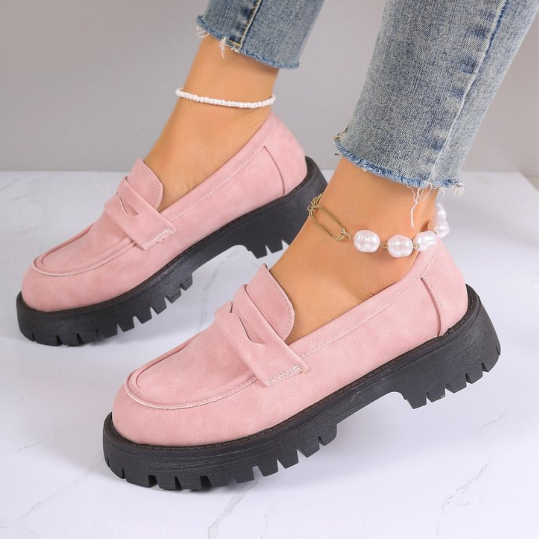 CMF Women Orthopedic Shoes Comfortable Arch-support Suede Light Casual Chunky Loafers