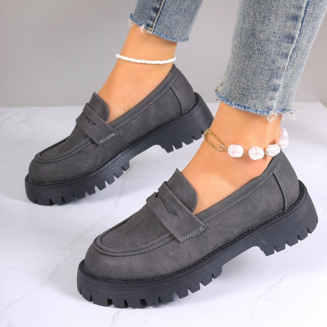 CMF Women Orthopedic Shoes Comfortable Arch-support Suede Light Casual Chunky Loafers