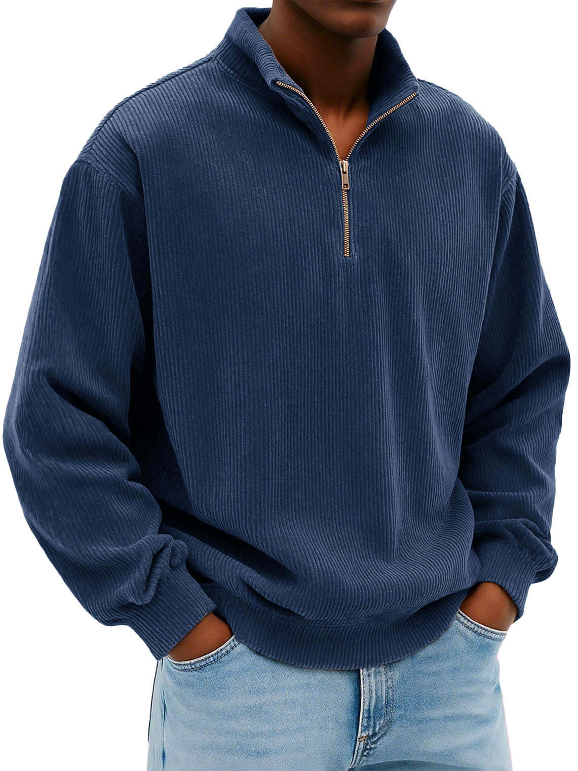 ❄️Winter Best-selling - 🔥Loose Strip Fabric Stand-up Collar Shirt