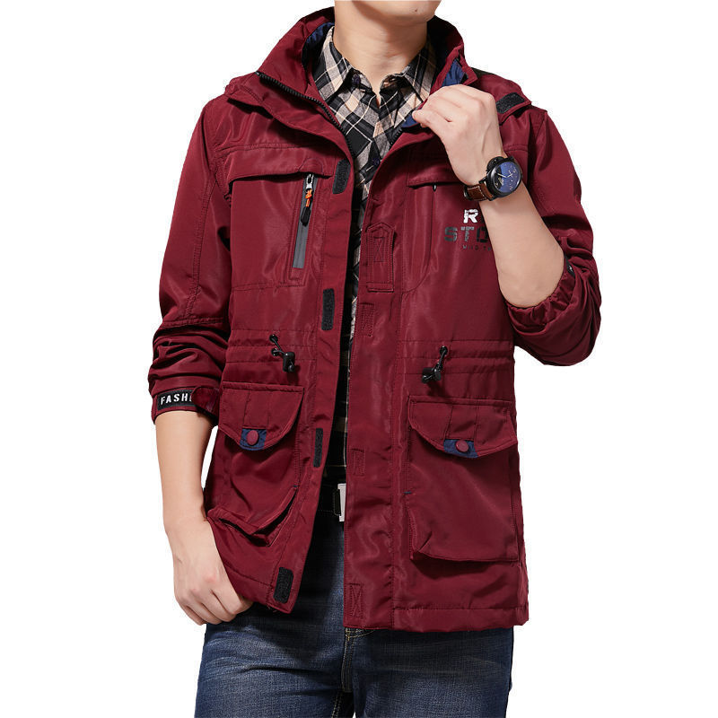 Men's Mountain Waterproof Jacket Stand Collar Military Jackets Winter Warm Hooded Coat