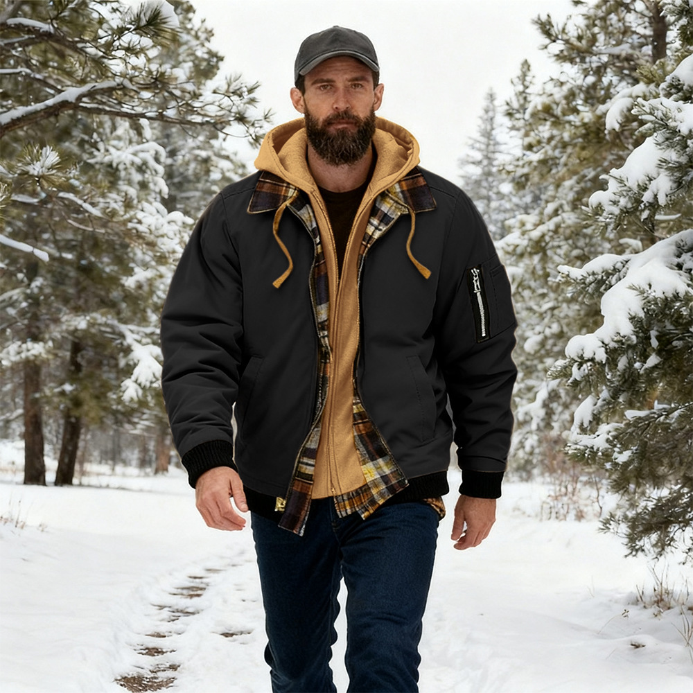 Men Can&rsquo;t Resist These Workwear-Style Hooded Jackets with Plaid Lining