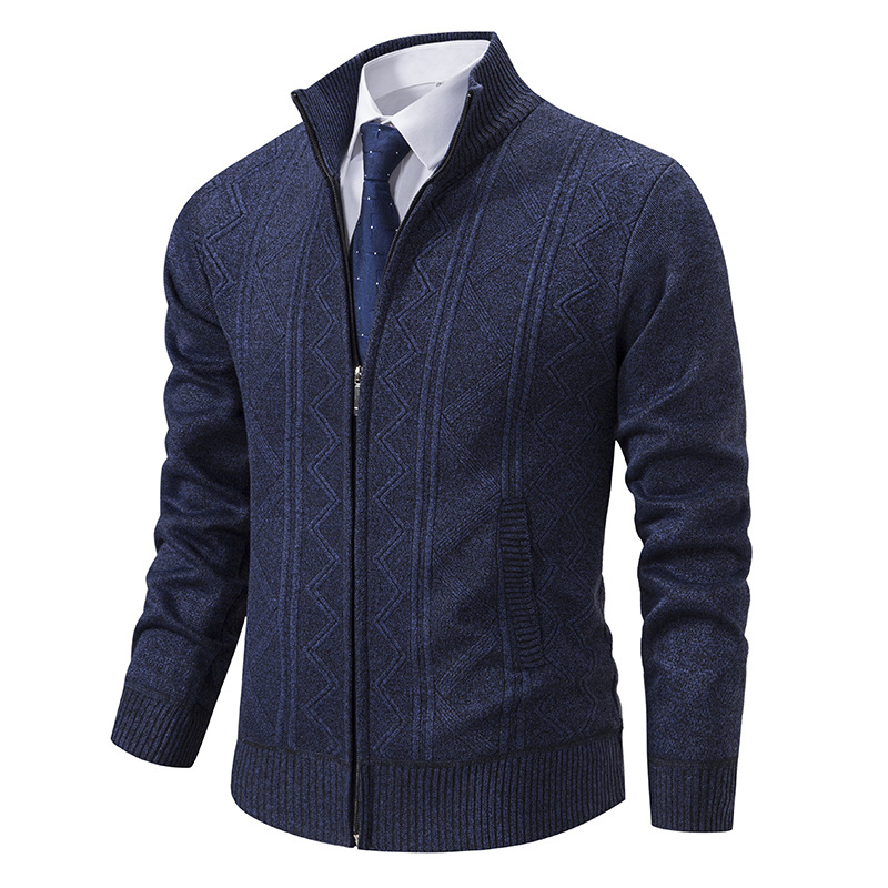Men'S Knitted Top Slim High Neck Long Sleeve Sweater Cardigan Warm Coat Cardigan Mens Sweater Fall