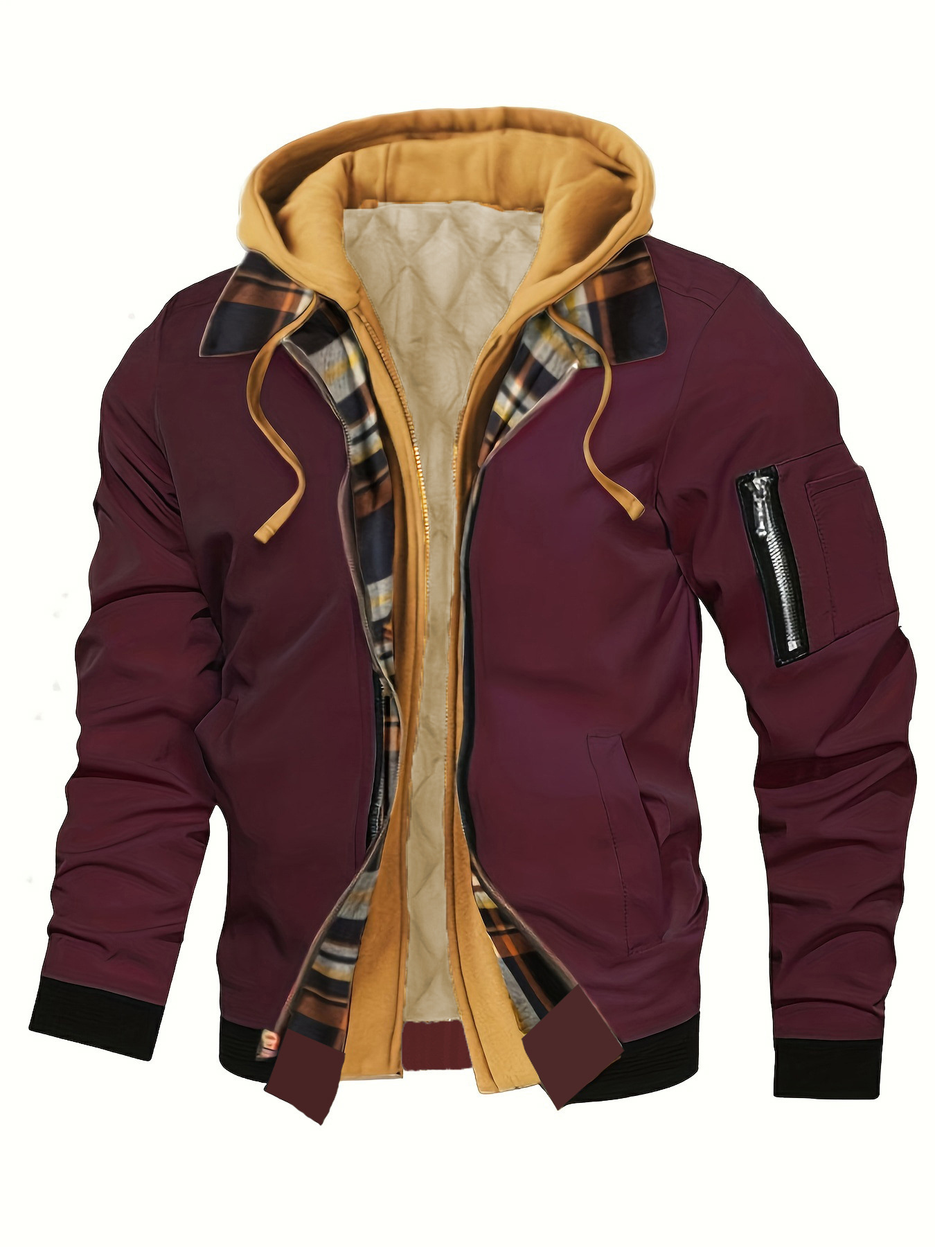 Men Can’t Resist These Workwear-Style Hooded Jackets with Plaid Lining