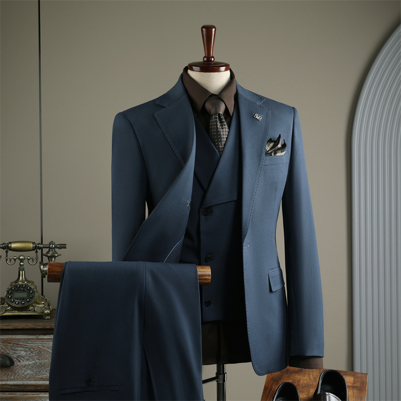 Men&rsquo;s High-Quality Double-Breasted Business Casual 3-Piece Suit