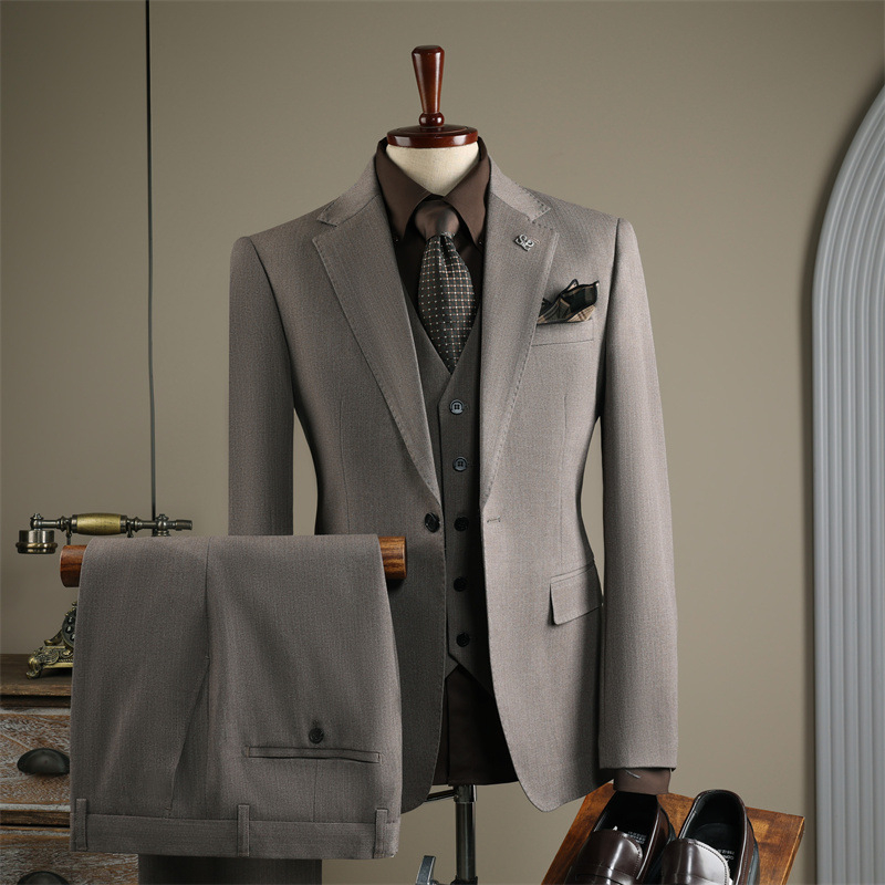 Men&rsquo;s High-Quality Double-Breasted Business Casual 3-Piece Suit
