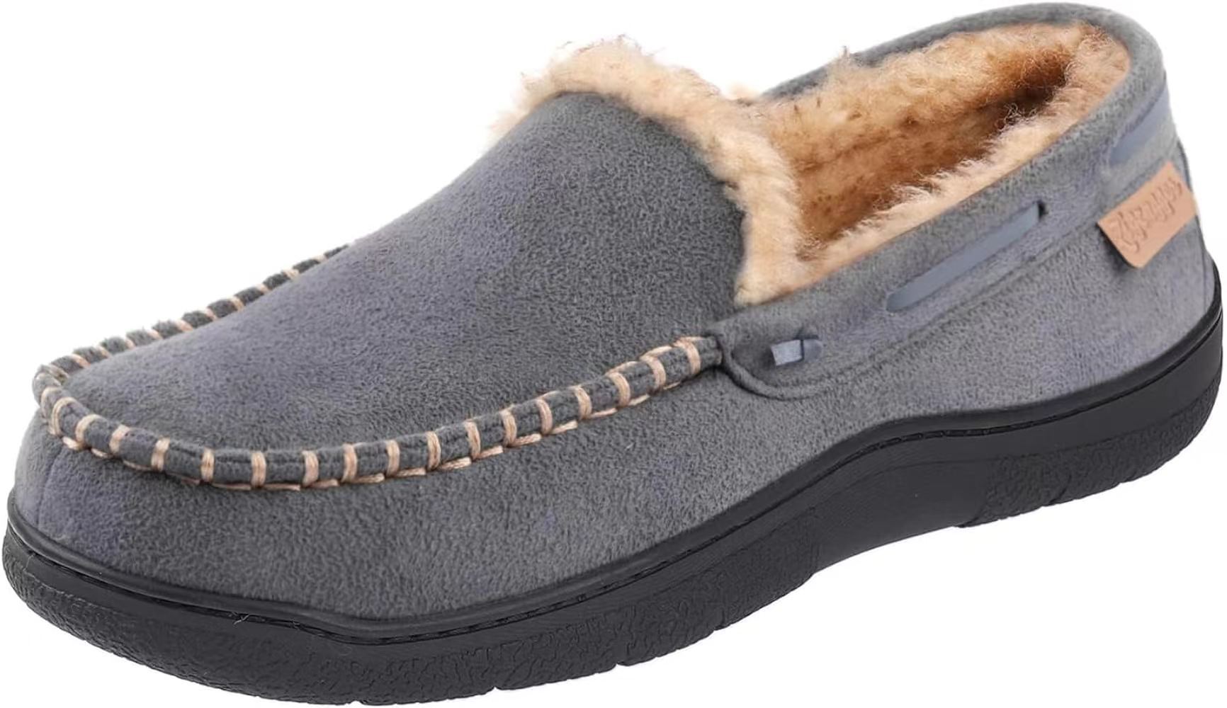 Last Day 70% Off - Harroom Men's Daily Non-Slip Loafers Warm Wide-Toe Plush Slippers