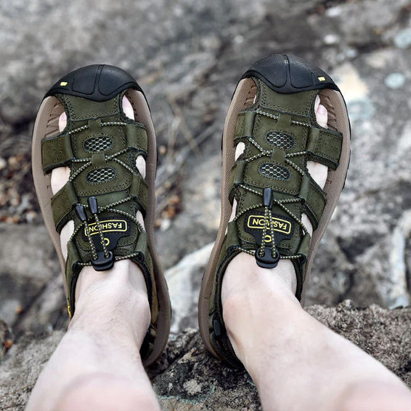 🎁 Don’t Miss 45% -Men’s Leather Support Sandals – Lightweight & Non-Slip