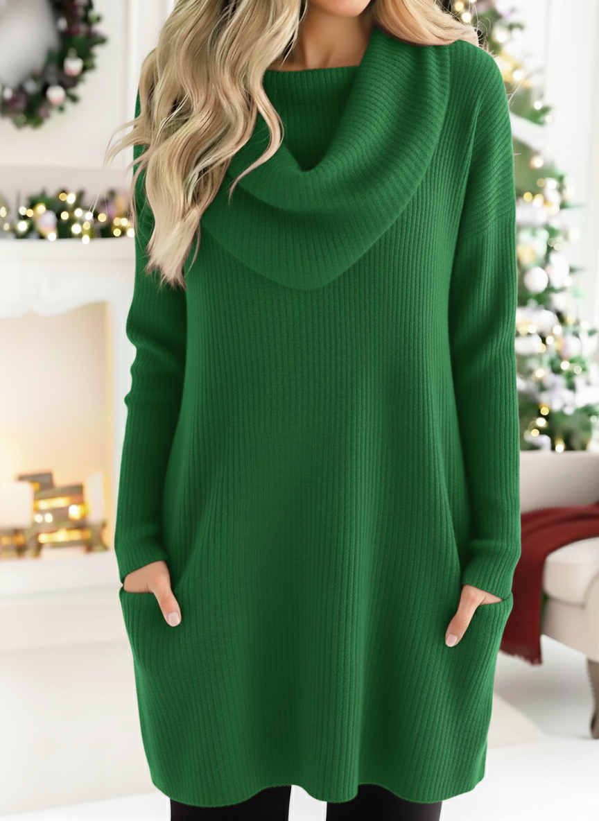 🎄 New Arrivals🔥 Cozy Retro Triangle Cowl Collar Knitted Sweater