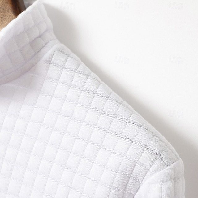 Men's Waffle Polo Shirts Textured Sports & Outdoor Casual Long Sleeve Fashion Comfortable Cross-Seasons