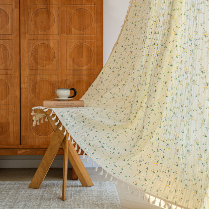 Cotton INS Style Fresh & Creamy Curtain │ Short Window / Divider │ Ready-Made for Kitchen & Bay Window