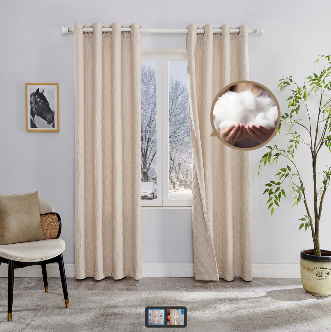 Best-Selling Full Blackout Curtain │ INS Style │ Ultrasound Quilted │ Soundproof & Thermal │ Room Divider
