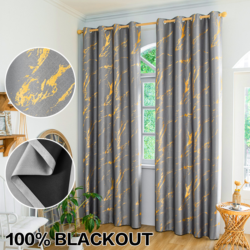 Double-Sided Foil Blackout Curtain │ Reversible │ Full Blackout │ Living Room