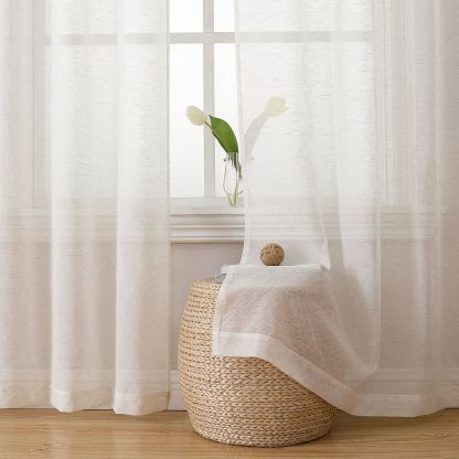 Home Use Polyester-Linen Curtain │ Popular Amazon/TEMU Hot-Selling Sheer │ Customizable Size & Style