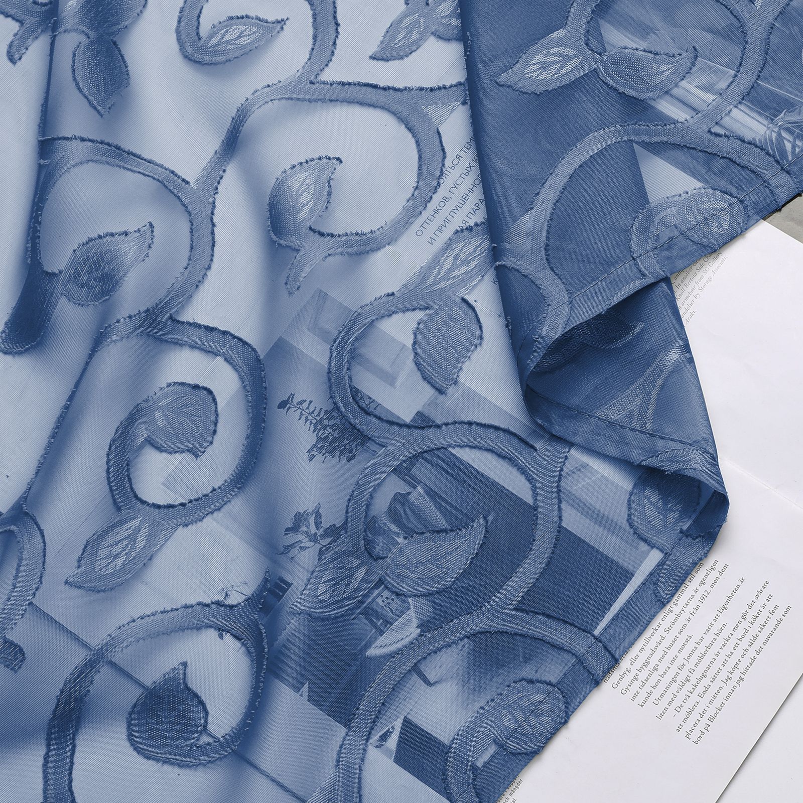 Modern Home Sheer Curtain │ Light-Filtering Solid Color │ Perforated & Cutout Design │ Customizable & Hot-Selling Export