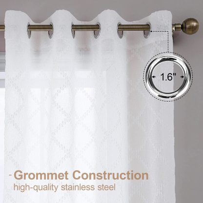 Nordic Style Faux Linen Embroidered Sheer Curtain │ Light-Filtering & Privacy-Friendly