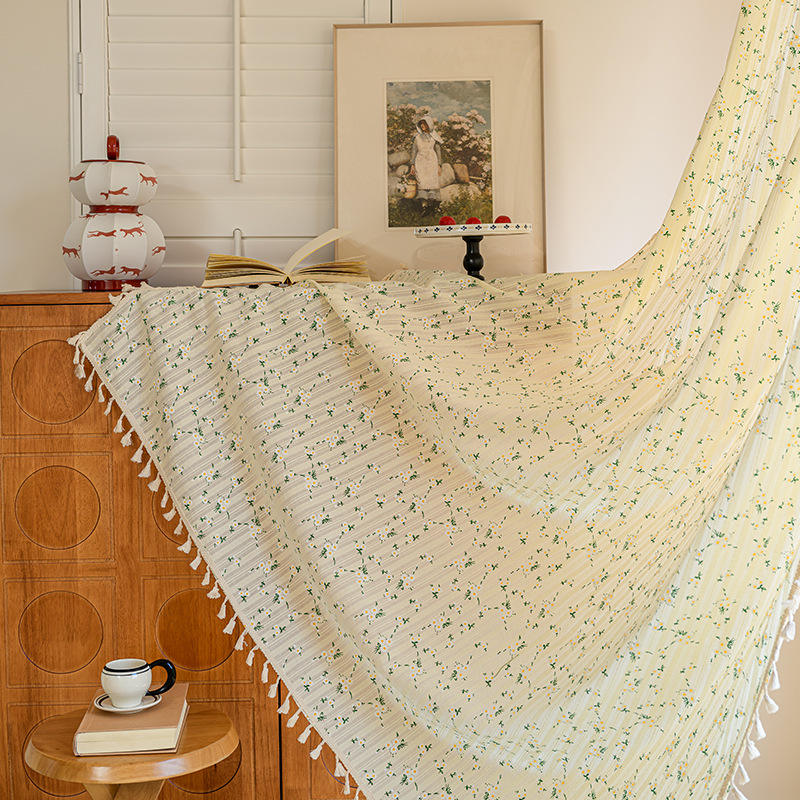 Cotton INS Style Fresh & Creamy Curtain │ Short Window / Divider │ Ready-Made for Kitchen & Bay Window