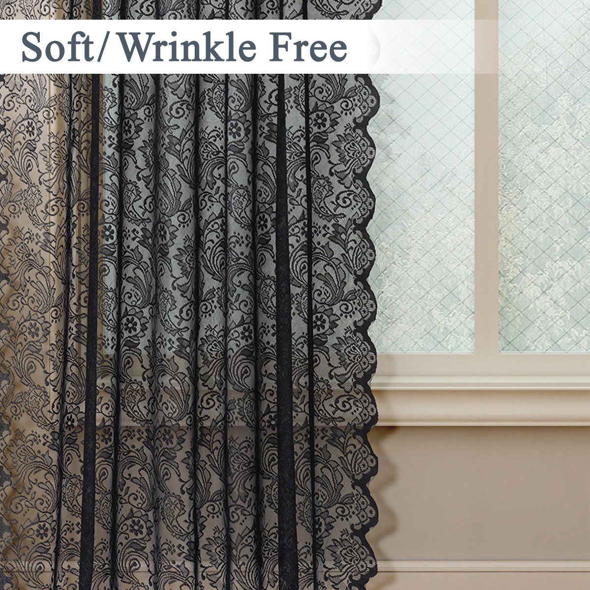 New Peacock Feather Knitted Lace Curtain │ Semi-Blackout │ Vintage Decorative │ Living Room & Bedroom