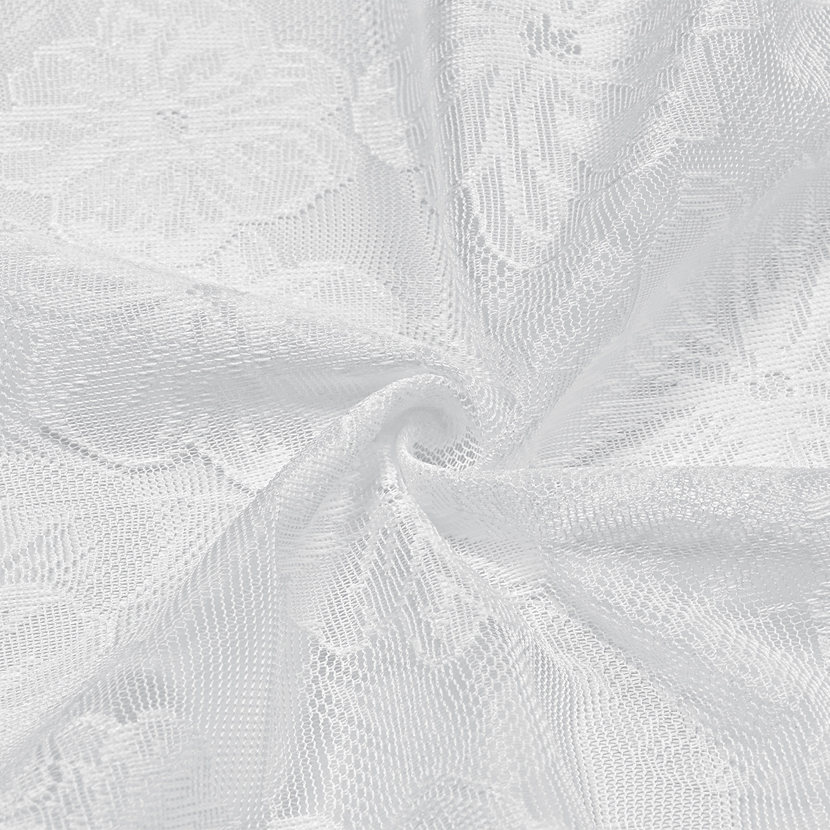 Knitted Lace Camellia Edge Rod Pocket Sheer Curtain │ Ready-Made Window Panel