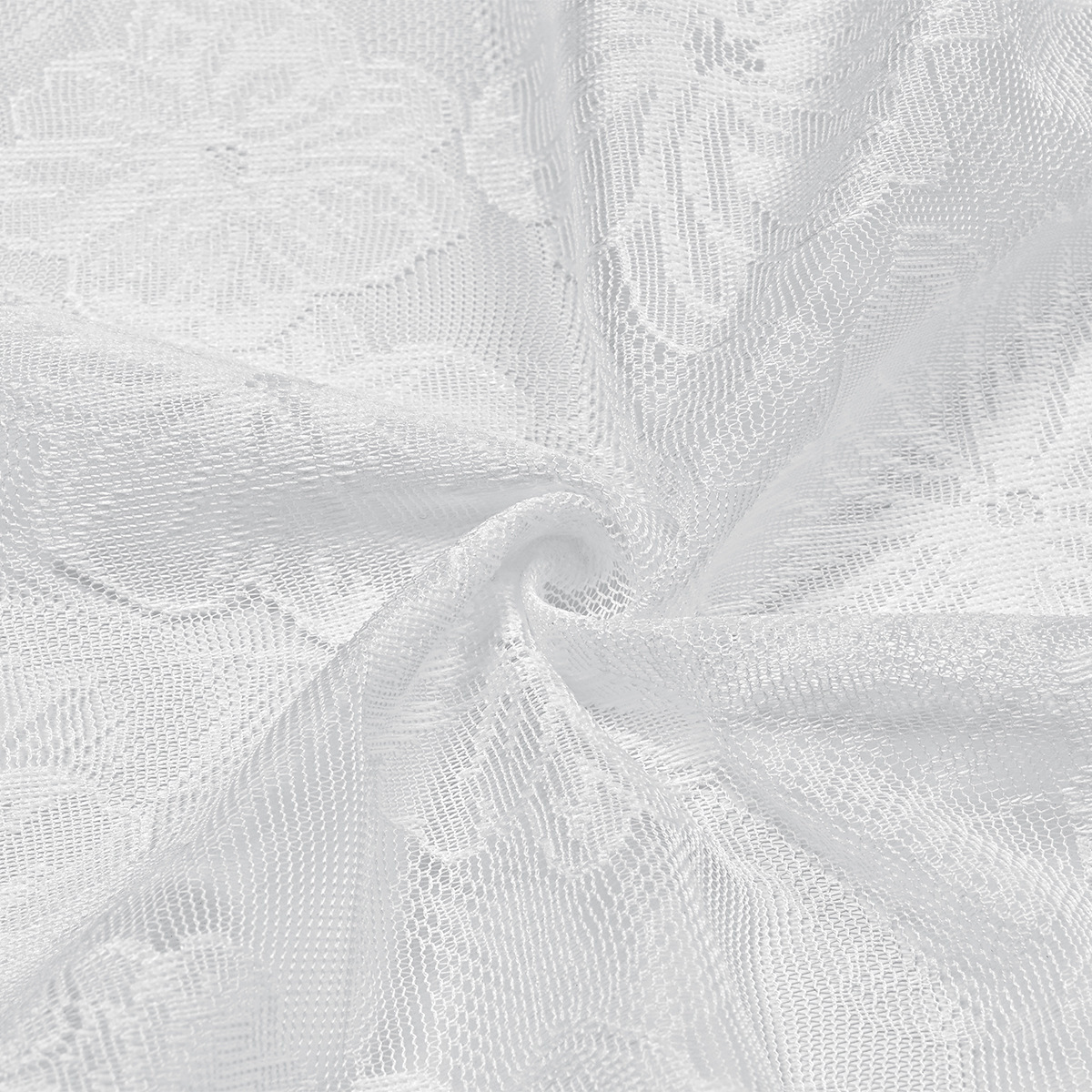 Knitted Lace Camellia Edge Rod Pocket Sheer Curtain │ Ready-Made Window Panel