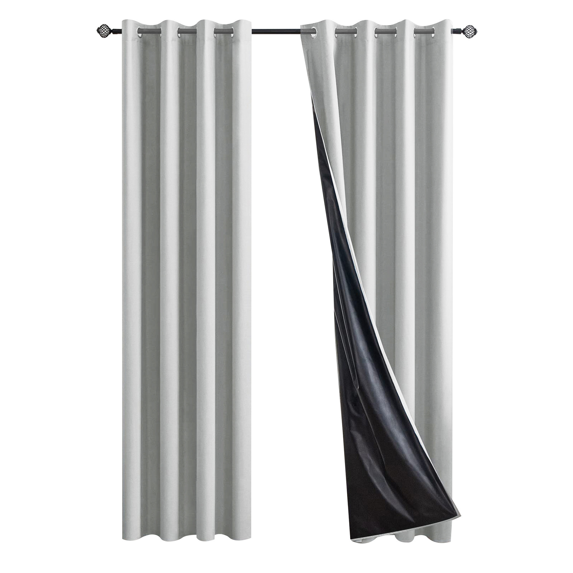 Spring-Yarn Laminated Full Blackout Curtains – Waterproof, Heat-Insulating, Ready-Made Solid