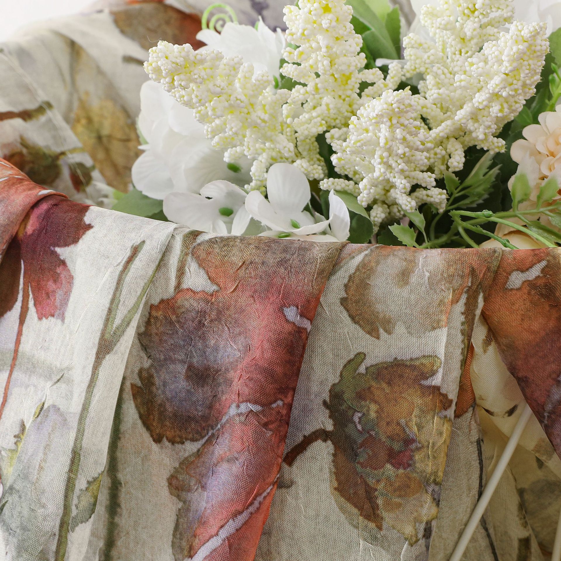 New Hot-Selling Printed Crinkled Terylene Sheer Curtain │ Custom Size Available │ Light & Airy Transparent Voile for Living Room/Home Décor