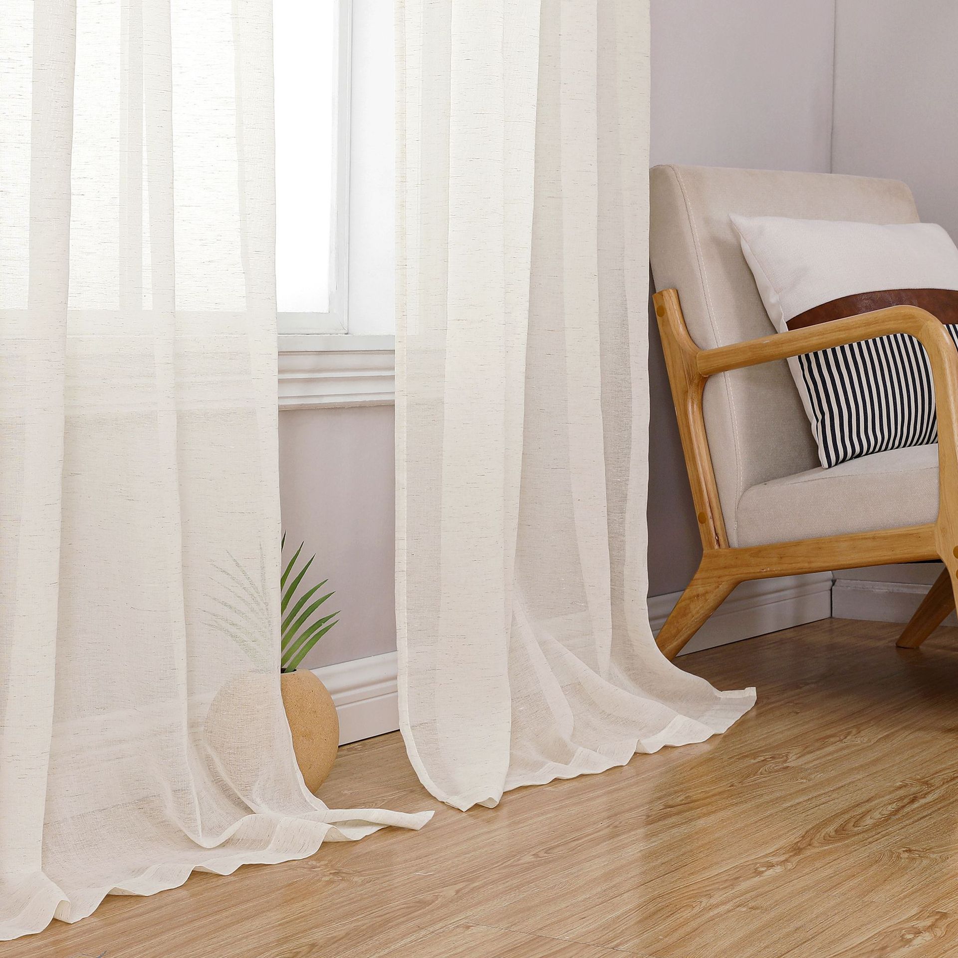 Home Use Polyester-Linen Curtain │ Popular Amazon/TEMU Hot-Selling Sheer │ Customizable Size & Style