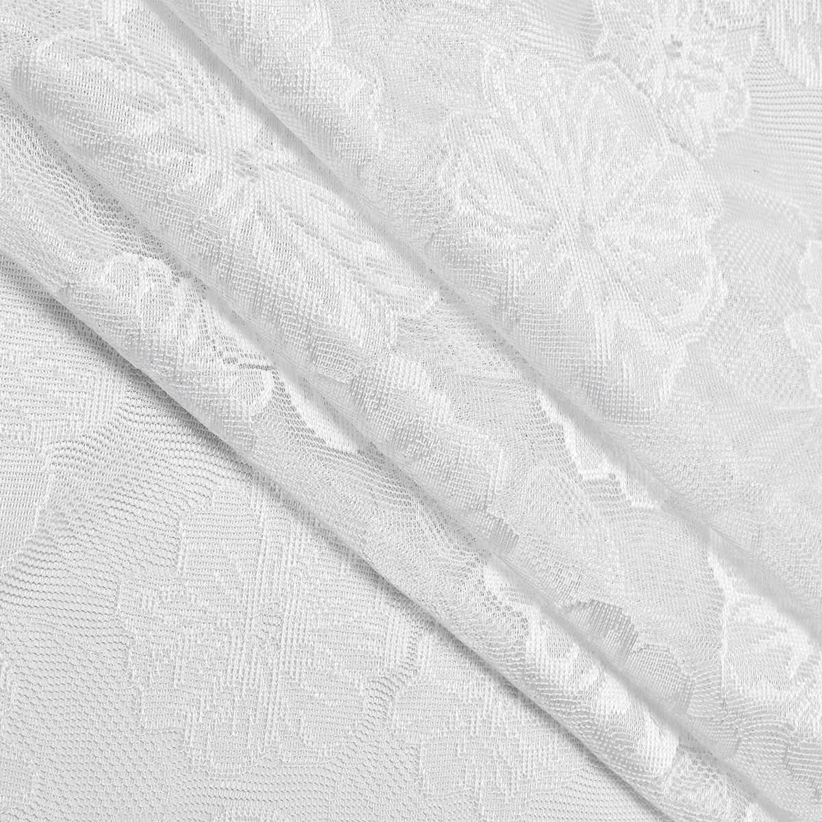 Knitted Lace Camellia Edge Rod Pocket Sheer Curtain │ Ready-Made Window Panel