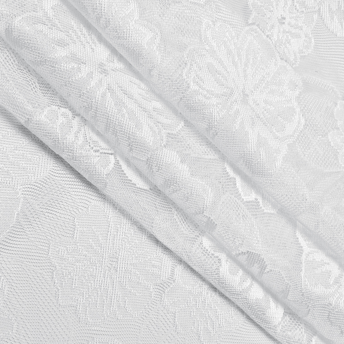 Knitted Lace Camellia Edge Rod Pocket Sheer Curtain │ Ready-Made Window Panel