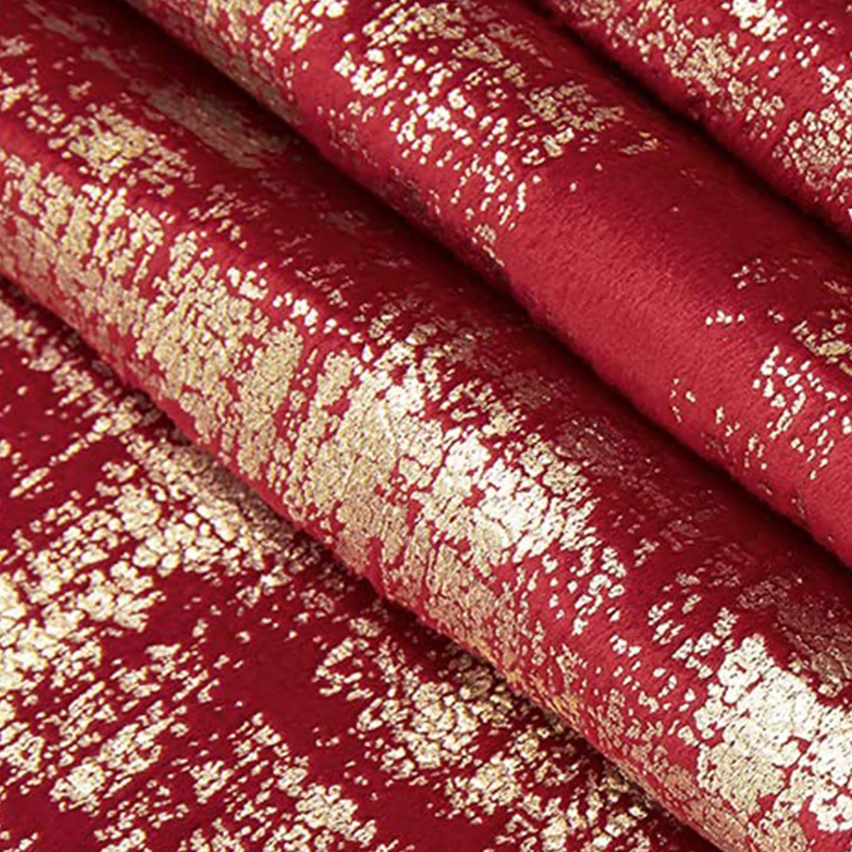 Christmas Red Gold-Stamped Curtain — Festive Holiday Window Decor for Bedroom & Living Room