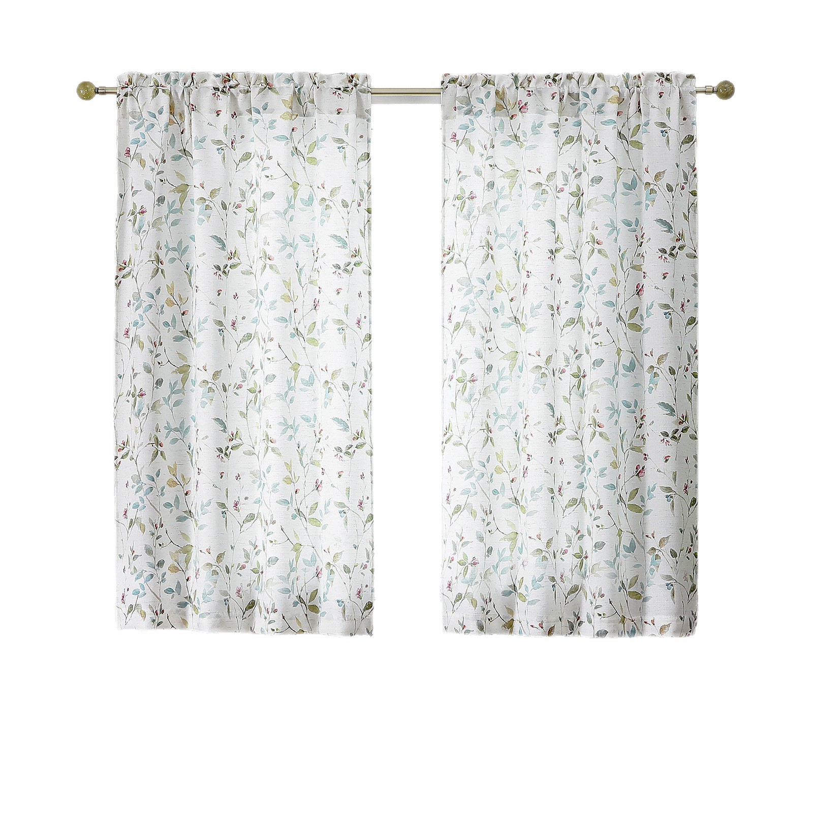 Customizable Printed Kitchen Curtain │ Home Use Floral Sheer │ Hot-Selling Cross-Border New Product