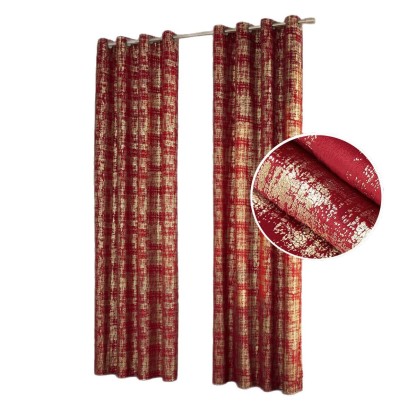 Christmas Red Gold-Stamped Curtain — Festive Holiday Window Decor for Bedroom & Living Room