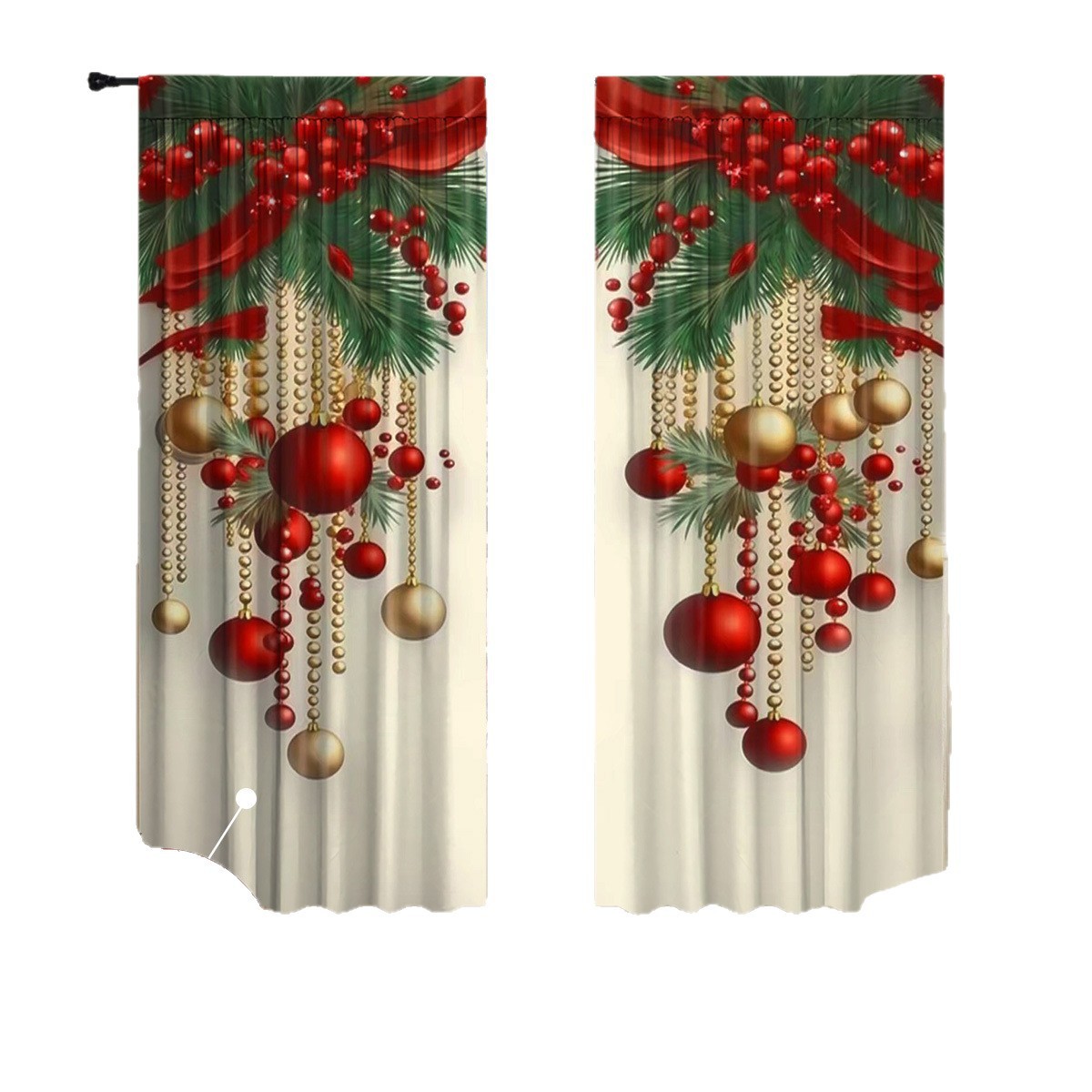 Christmas Printed Blackout Curtains – Ready-Made Rod Pocket Panels for Winter Home Décor