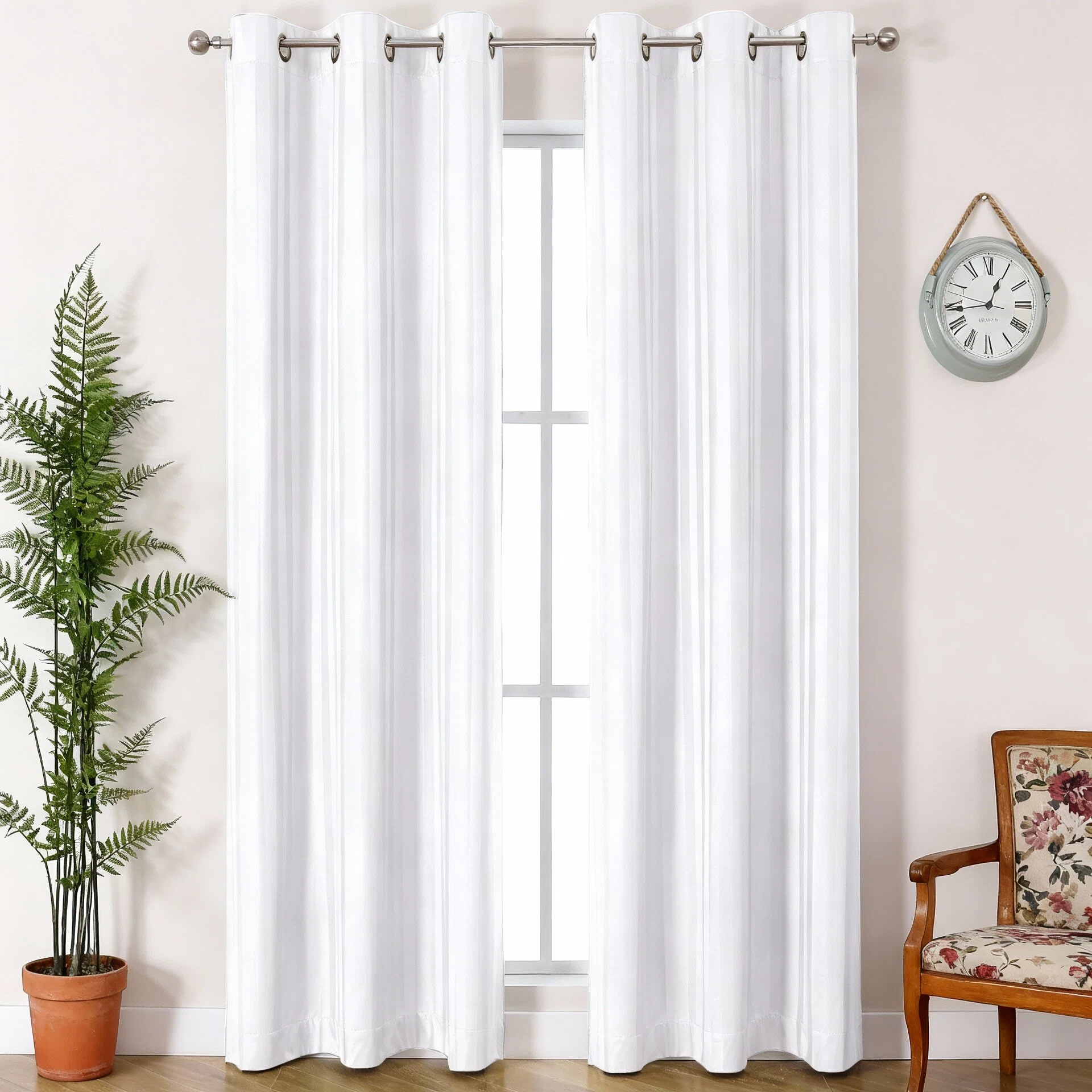 Set of 2-Full Blackout Grommet Curtain │ Pre-Coated Black Film │ Sun & Heat Blocking