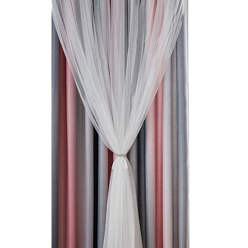 Gradient Striped Blackout Curtains with Sheer Layer – Light Filtering, Privacy & Ready-Made Panels