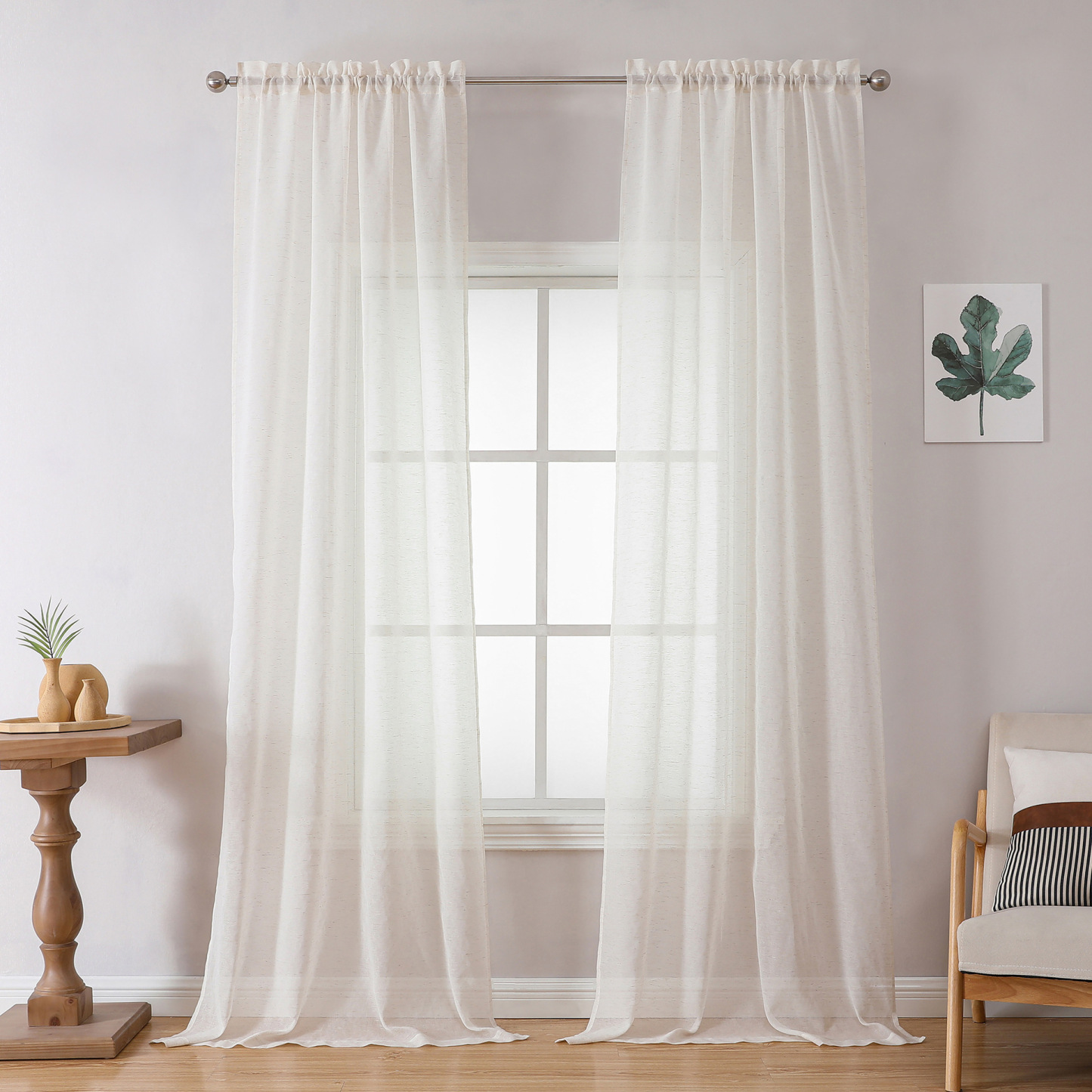 Home Use Polyester-Linen Curtain │ Popular Amazon/TEMU Hot-Selling Sheer │ Customizable Size & Style